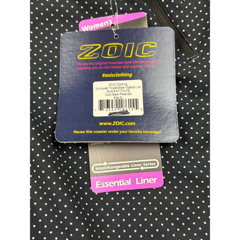 Zoic NEW Pre-Owned Navaeh 7 Cycling Shorts Women's XL Black Polka Dot Padded - Picture 7 of 15